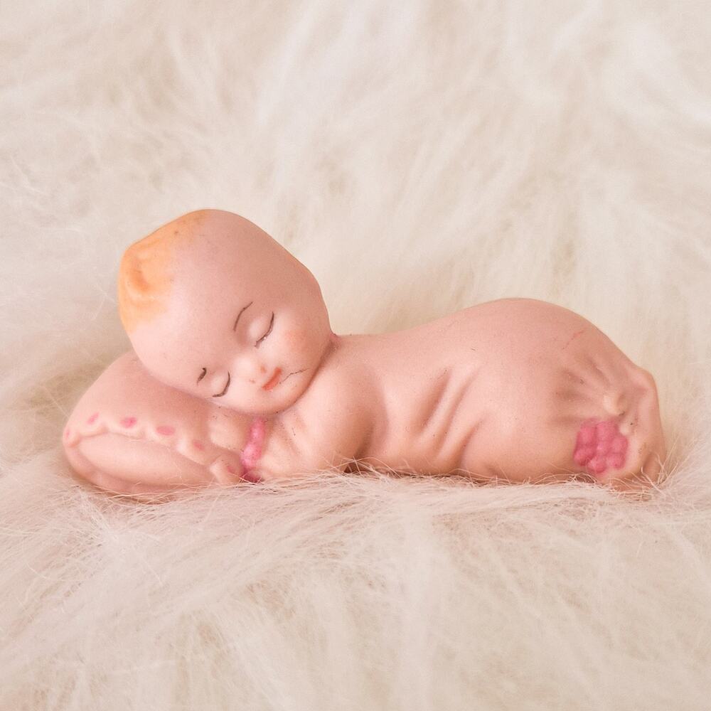 Vintage Bisque Porcelain Piano Baby Kewpie Style Hand Painted Figurine